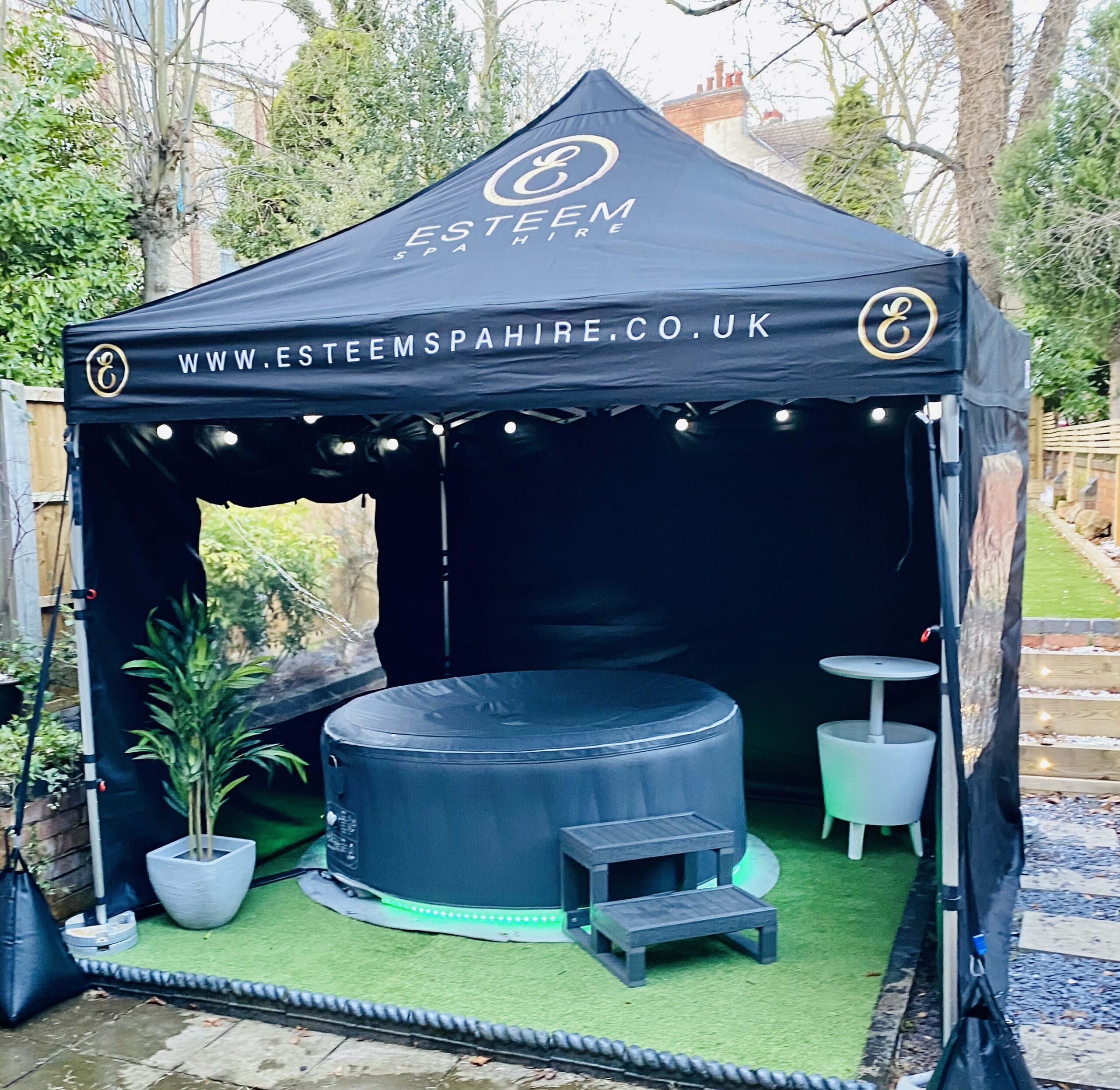 inflatable hot tub with a gazebo